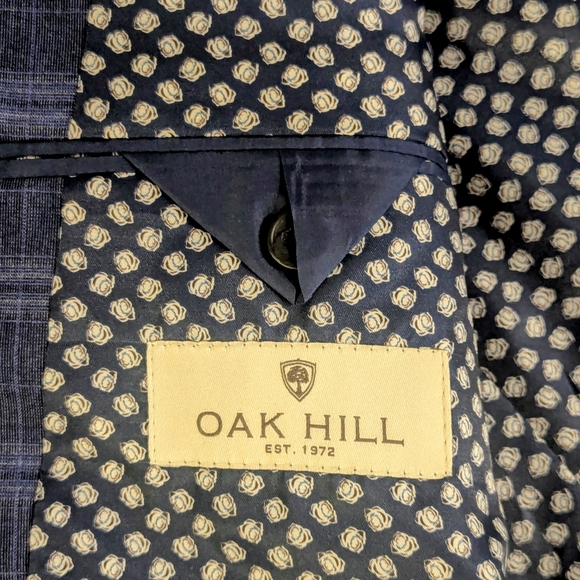 Oak Hill Men's Sport Coat Blazer Size 2XL Blue Tartan Pattern with Extra Buttons - Picture 7 of 13